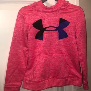 SM Pink Heathered UA Coldgear hoodie